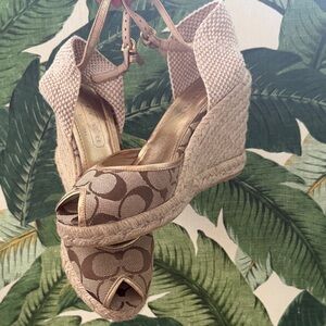 Coach Brown Espadrille Wedges